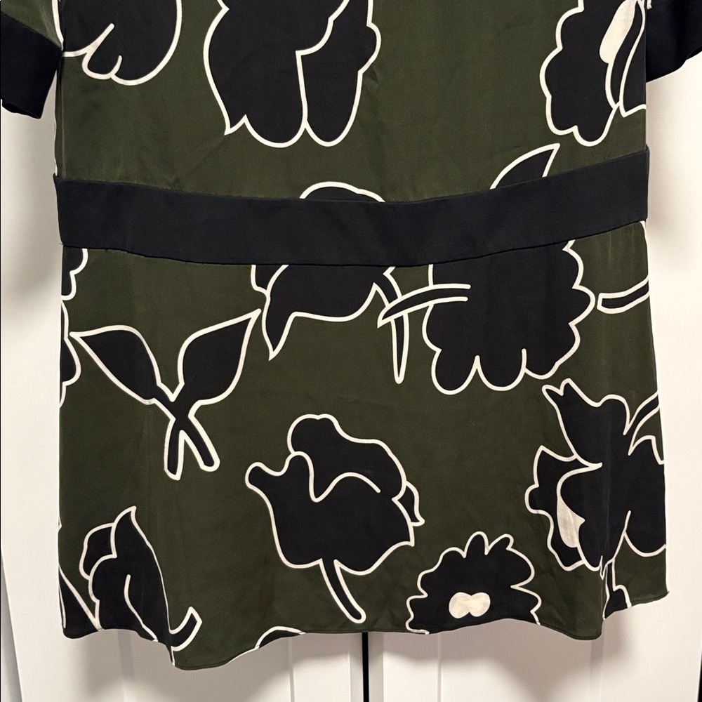 [Diane von Furstenberg] Drop Waist Silk Shift Tunic Midi Floral Dress Women’s 6 - Picture 7 of 9